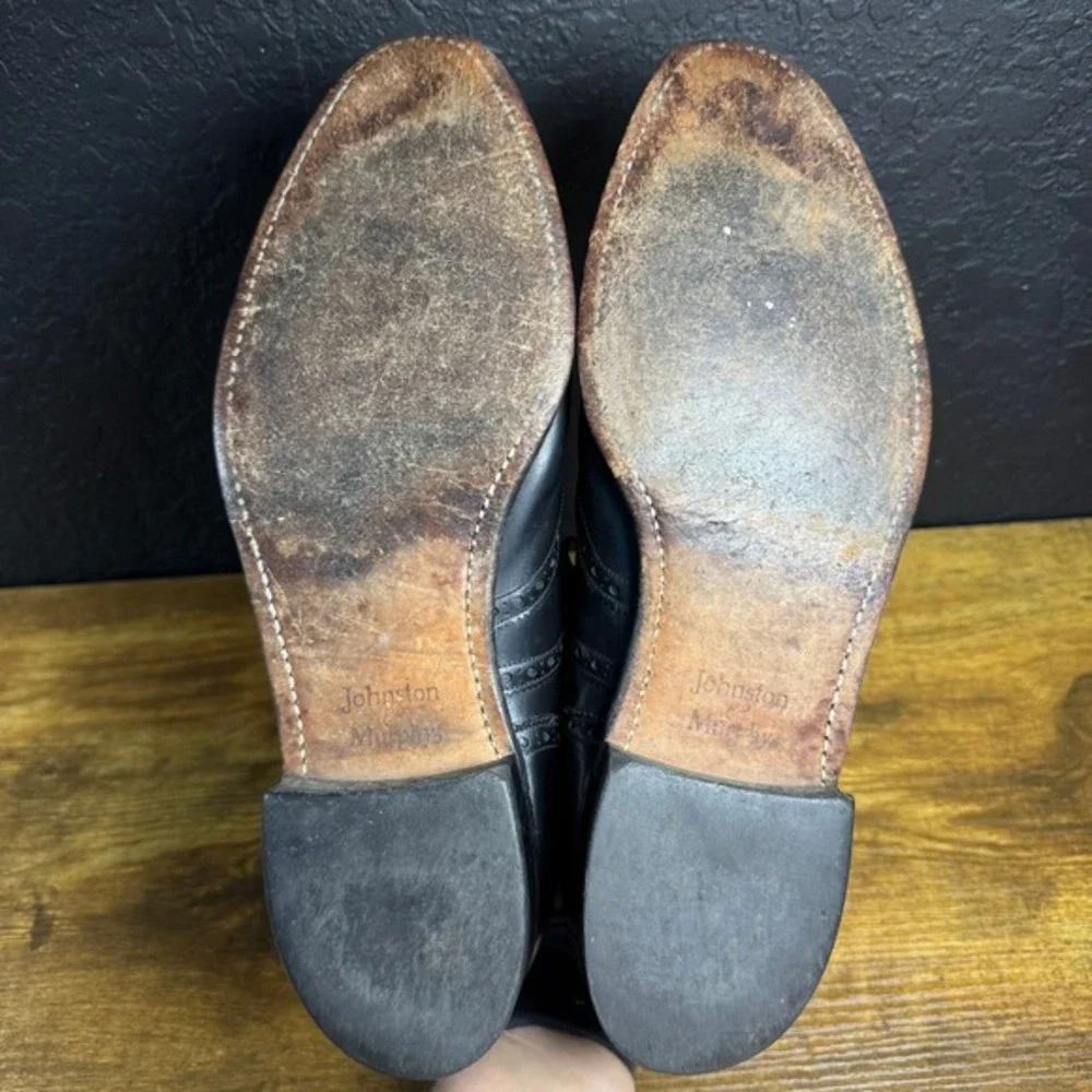 Johnston & Murphy Aristocraft‎ 24-8555 Black Leather Wingtip Oxford Mens 10.5 N